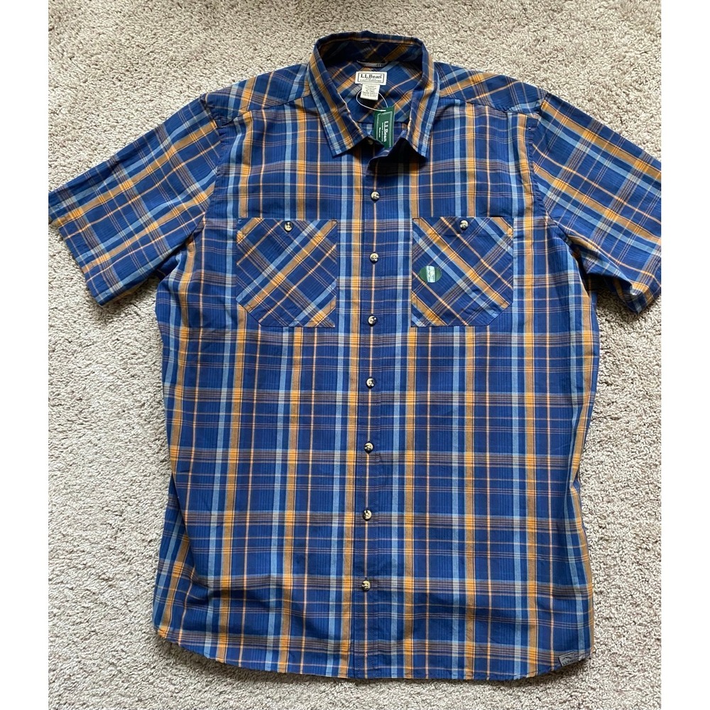 LL Bean Cliff Shirt Short-sleeve Mens XL Tall New Tag Western Classic s4